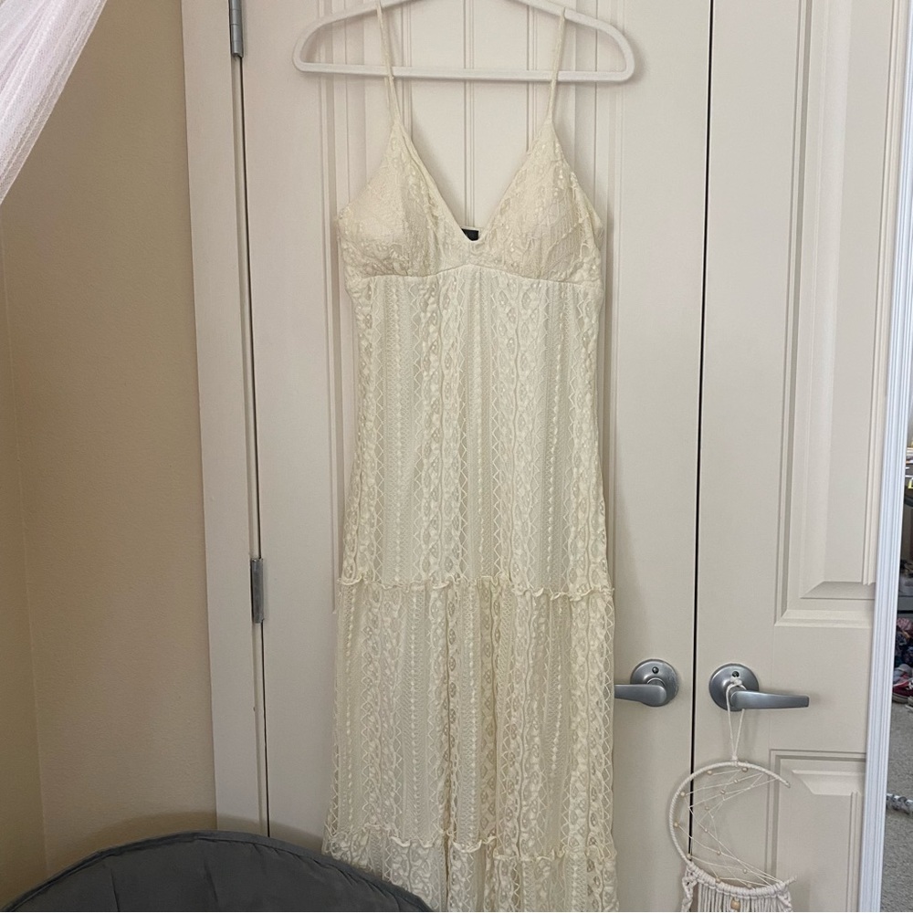 Heart Soul Gauzy Lacey Maxi Dress with Built-in Padding